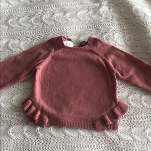 Zara Pink Knit Sweater with Adorable Peplum Detail